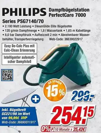 Expert Klein Philips dampfbügelstation perfectcare 7000 series Angebot