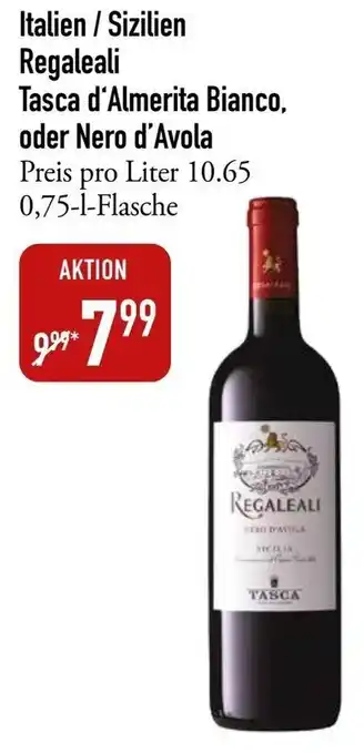 Galeria Markthalle Regaleali Tasca d'Almerita Bianco o. Nero d'Avola 750ml Angebot