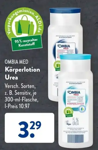 Aldi Süd Ombia Med Körperlotion Urea 300 ml Flasche Angebot