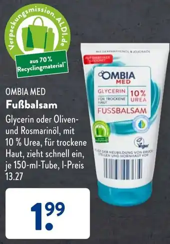 Aldi Süd Ombia Med Fußbalsam 150 ml Tube Angebot