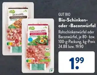 Aldi Süd Gut Bio Bio Schinken oder Baconwürfel 80-100 g Packung Angebot