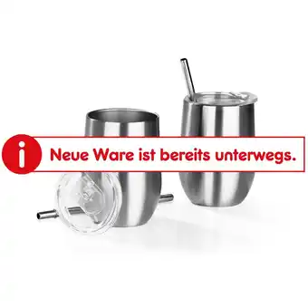 Netto Marken-Discount Gourmetmaxx getränkebecher inkl. trinkhalm 2er-set 350ml edelstahl Angebot