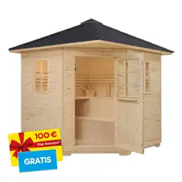 Netto Marken-Discount Artsauna gartensauna eldur mit ofen, licht & zubehör – holz saunahaus für 5 personen – outdoor sauna Angebot