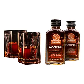 Netto Marken-Discount Jägermeister manifest 38,0 % vol 2 x 40ml tastingset mit 2 gläsern Angebot