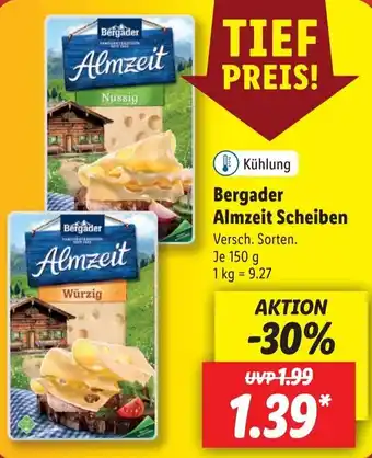 Lidl Bergader Almzeit Scheiben 150 g Angebot