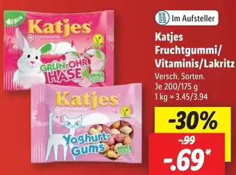 Lidl Katjes Fruchtgummi/Vitaminis/Lakritz 200/175 g Angebot