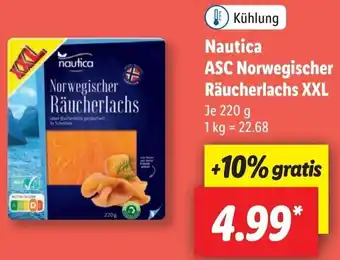 Lidl Nautica ASC Norwegischer Räucherlachs XXL 220 g Angebot