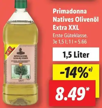 Lidl Primadonna Natives Olivenöl Extra XXL 1,5 L Angebot