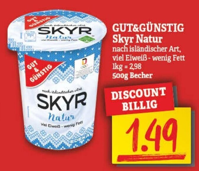 Skyr Natur 500g Angebot bei NP Discount