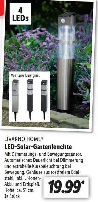 Lidl Livarno Home LED Solar Gartenleuchte Angebot