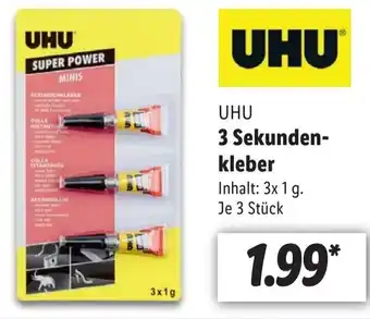 Lidl UHU 3 Sekundenkleber Angebot