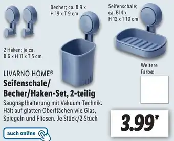 Lidl Livarno Home Seifenschale/Becher/Haken Set, 2-teilig Angebot