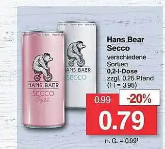 Famila Nord West Hans bear secco verschiedene sorten Angebot