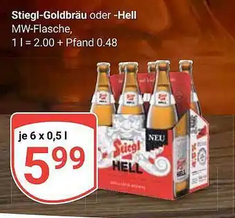 Globus Stiegl-goldbräu oder -hell 1l Angebot