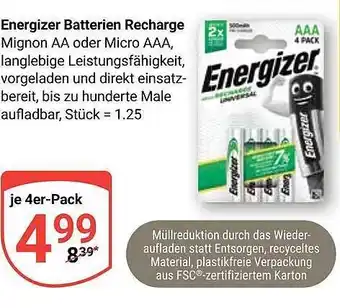 Globus Energizer batterien recharge Angebot