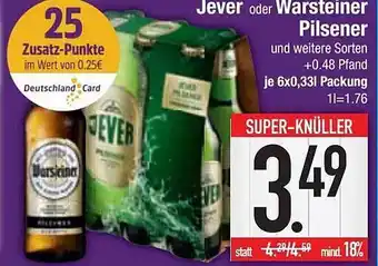 E-Center Jever oder warsteiner pilsener Angebot