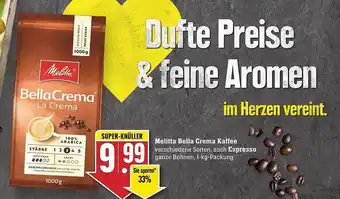 Edeka Melitta bella crema kaffee oder espresso Angebot