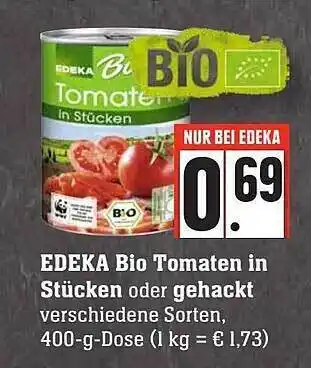 Edeka Edeka bio tomaten in stücken oder gehackt Angebot