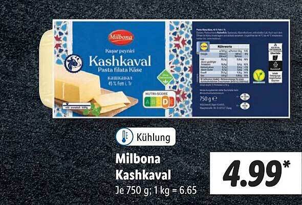 Milbona kashkaval Angebot bei Lidl