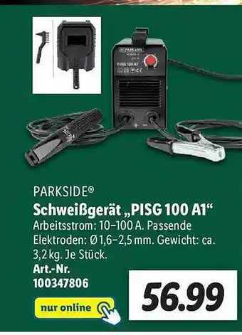 Lidl Parkside schweißgerät „pisg 100 a1” Angebot