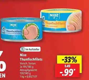 Lidl Nixe thunfischfilets Angebot