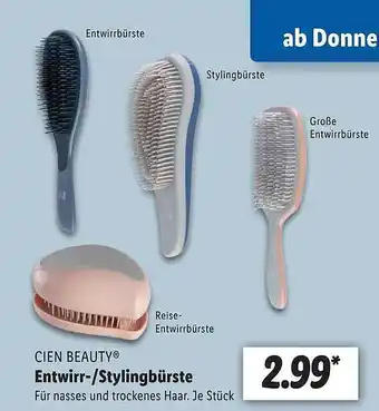 Lidl Cien beauty entwirr- stylingbürste Angebot