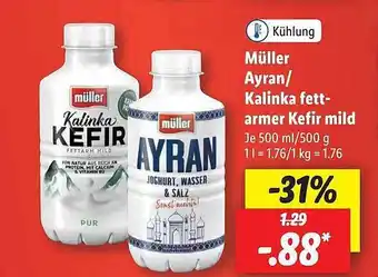 Lidl Müller ayran kalinka fett-armer kefir mild Angebot