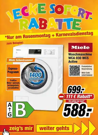 Expert Miele waschmaschine wca030wcs active Angebot