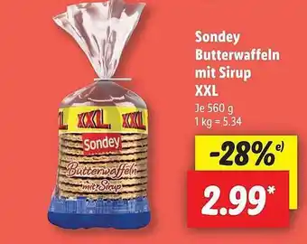 Lidl Sondey butterwaffeln mit sirup xxl Angebot