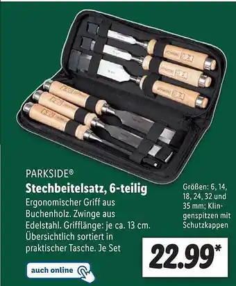 Lidl Parkside stechbeitelsatz, 6- teilig Angebot