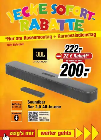 Expert Soundbar bar 2.0 allin1 jbl Angebot