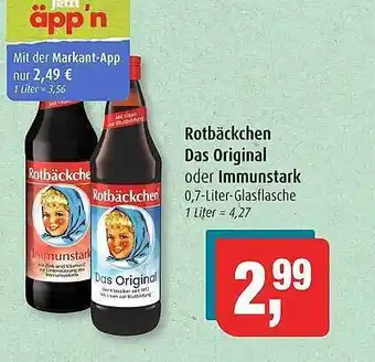 Markant Rotbäckchen das original oder immunstark Angebot