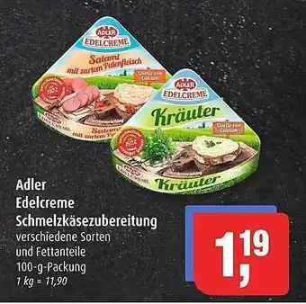 Markant Adler edelcreme schmelzkäsezubereitung Angebot