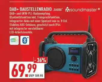 Marktkauf Dab + baustellenradio „dab80” soundmaster Angebot