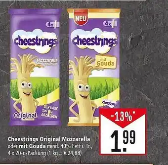 Marktkauf Cheestrings original mozzarella oder mit gouda Angebot