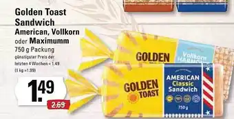 Meyer's Frischemarkt Golden toast sandwich american, vollkorn oder maximumm Angebot