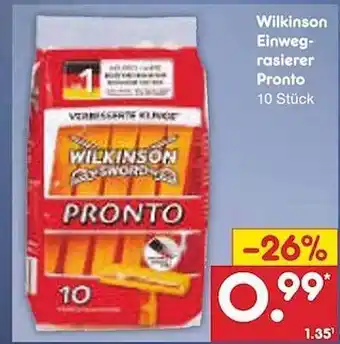 Netto Marken-Discount Wilkinson einweg-rasierer pronto Angebot