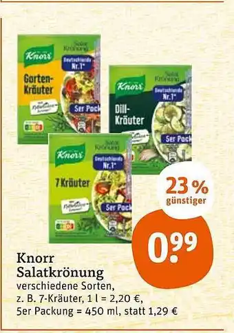 tegut Knorr salatkrönung Angebot