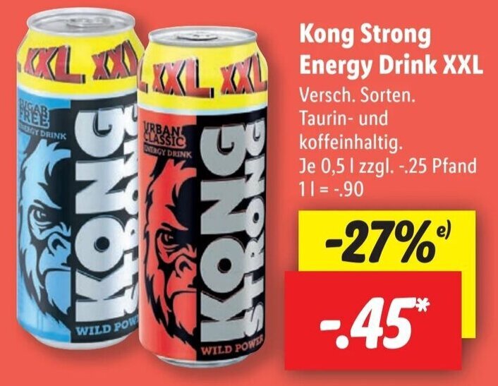 Kong Strong Energy Drink XXL 0,5 L Angebot bei Lidl