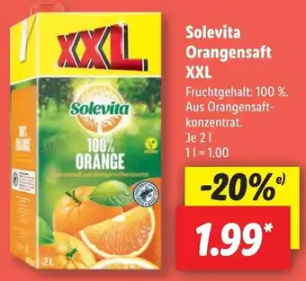 Lidl Solevita Orangensaft XXL 2 L Angebot