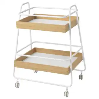 IKEA Svenarum rolltisch mit aufbewahrung bambus/weiß Angebot