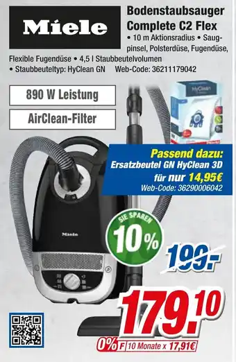 Expert Klein Miele Bodenstaubsauger Complete C2 Flex Angebot