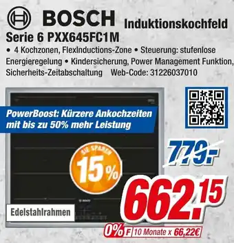 Expert Klein Bosch Induktionskochfeld Serie 6 PXX645FC1M Angebot