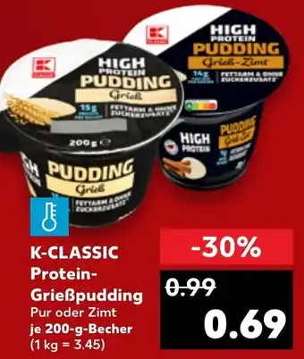 Kaufland K-Classic Protein Grießpudding 200 g Becher Angebot