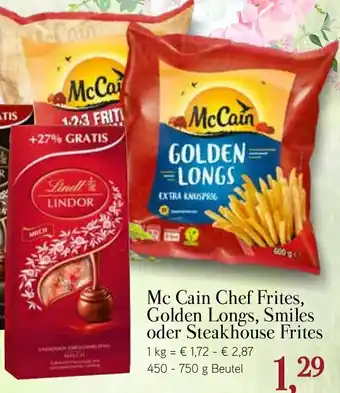 Dornseifer Mc Cain Chef Frites, Golden Longs, Smiles oder Steakhouse Frites 450-750g Beutel Angebot