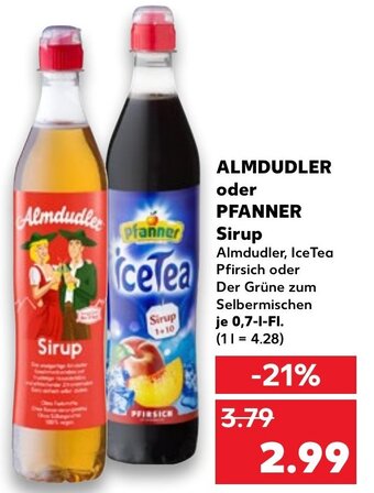 Kaufland Almdudler oder Pfanner Sirup Angebot