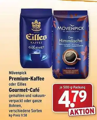 Wasgau Mövenpick premium-kaffee oder eilles gourmet-café Angebot