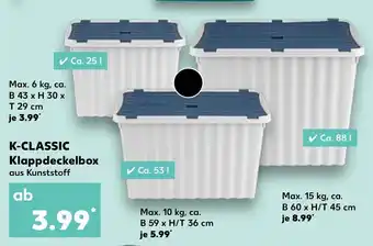 Kaufland K-Classic Klappdeckelbox B 43 x H 30 cm T 29 cm Angebot