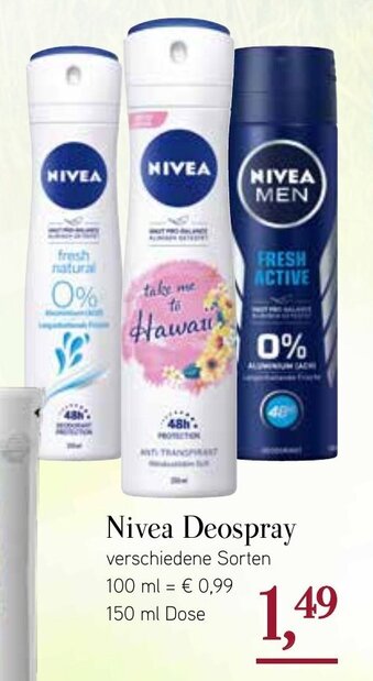 Dornseifer Nivea Deospray 150ml Angebot