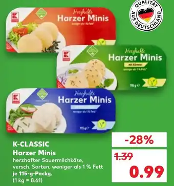 Kaufland K-Classic Harzer Minis 115 g Packg. Angebot